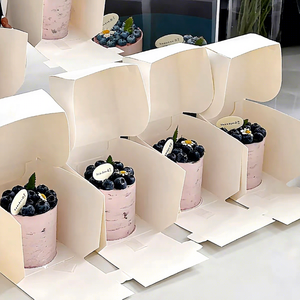 Caja de Embalaje Cuadrada Pequeña Personalizada para Pasteles, Mousse, Mini <span class=keywords><strong>Postres</strong></span> Franceses, Repostería Occidental - Product Image 2