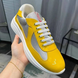Chaussures de course décontractées de luxe personnalisées pour hommes, baskets de créateur en cuir véritable respirant à bout rond - Product Image 5