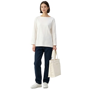 Customized Design Cotton Wide Tote <b>Bag</b> <b>Large</b> Capacity Multi Pockets Canvas <b>Shopping</b> <b>Bag</b> With Compartments for Office Daily Using - Product Image 4