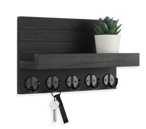 Étagère murale en bois de haute qualité, porte-clés et porte-courrier décoratif avec de grands crochets pour le salon - Product Image 1