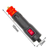 12V/24V DC 10A 120W voiture allume-cigare prise mâle chargeur automatique adaptateur prise Jack avec bascule interrupteur marche/arrêt voyant