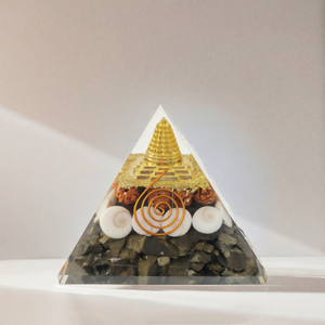 Best Selling Wholesale Wealth Generator Shree Yantra Quartz <b>Orgone</b> <b>Pyramid</b> Pyrite Chips Eco-Friendly Handmade Wealth Prosperity - Product Image 2