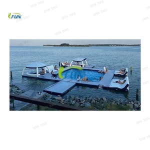 Plataforma Flotante Inflable para Fiestas Acuáticas, Cabina para Uso en Mar o <span class=keywords><strong>Lago</strong></span>, Material de Vinilo/PVC, Instalaciones de Entretenimiento Acuático - Product Image 3