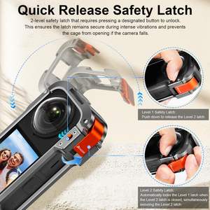 Amazear, carcasa ligera de aleación de aluminio de alta calidad para Insta360 X4, marco protector de liberación rápida, accesorios de jaula - Product Image 2