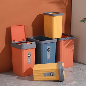 8L-Abfallbehälter drücken offen badezimmer Mülleimer rechteckiger Abfallbehälter Küche Lebensmittel Kunststoff-Mülleimer