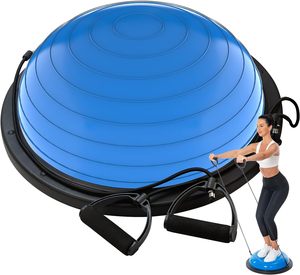 JIKE抵抗バンドペダルポンプホームワークアウト安定性トレーニング半球バランスボールヨガ & ハーフボール用 - Product Image 2