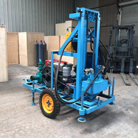 Plateforme de forage de puits d'eau portable à petite échelle, moteur diesel avec commande hydraulique, profondeur maximale de 200 m, fonctionnement facile pour l'agriculture et l'usage domestique
