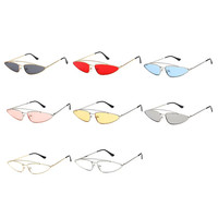 Logo personnalisé 2025 rétro hommes Punk oeil de chat lunettes de soleil UV400 métal Triangle lunettes de soleil pour femmes