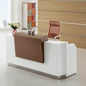 China Supply White Modern Wooden Reception <b>Desks</b> Counter Office Hotel Spa Beauty Salon Hotel Panel Reception <b>Desks</b> - Product Image 4