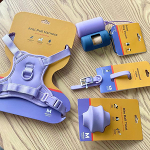 세련된 색상의 새로운 맞춤 디자인 폴리에스터 네오프렌 애완견 하네스 리드 목줄 세트 - Product Image 3