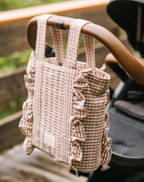 Organisateur de poussette multifonctionnel à volants, sac de rangement pour couches de bébé, sac de transport portable pour nourrissons, idéal pour les voyages et les promenades