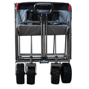 Inklapbare vouwwagen van roestvrij staal met vier wielen, strandkar, boodschappenkar, gereedschapskar, voedselkar, opbergkar - Product Image 5