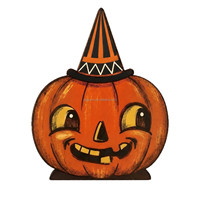 Plateau décoratif d'Halloween en bois, best-seller, avec fantômes, chats noirs, citrouilles et hiboux pour la décoration intérieure