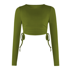 Crop top en maille respirante de haute qualité pour femme, chemise tendance, crop top en maille de créateur pour femme, col rond, style streetwear, vêtements de mode - Product Image 5