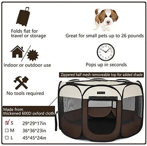 2025 Large <strong>Doghouse</strong> Waterproof Durable All Seasons Pet House Tent Folding Octagonal <strong>Design</strong> with Animal Pattern for Cat Dog Sleep - Product Image 3