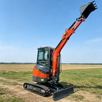 Mini-excavatrice chinoise 2,6 tonnes avec moteur EPA/EURO 5, idéale pour l'aménagement paysager, tout-terrain, micro-pelleuse, mini-pelleuse à queue zéro pour usage domestique