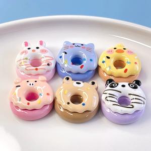 ของเล่นจำลอง<span class=keywords><strong>อาหาร</strong></span> โดนัทการ์ตูน ของตกแต่งเรซิ่น กาวครีม DIY ยางรัดผม เครื่องประดับผม - Product Image 1