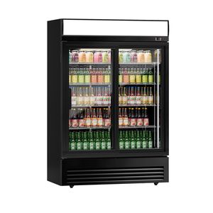 Refrigerador Eléctrico para Bebidas Gastro GGM - 880 Litros - Eficiente Energéticamente, 2 Puertas Corredizas de Vidrio y Pantalla Publicitaria - Product Image 3