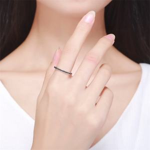 Youchuang cincin pernikahan janji klasik batu hitam baru perhiasan mewah jumlah besar perak 925 cincin zirkon minimalis wanita - Product Image 5