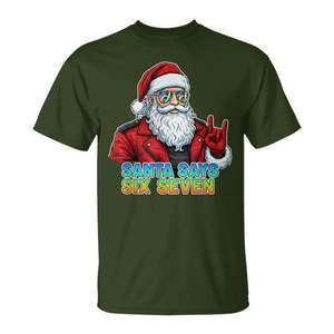 Santa Says Six Seven - Camiseta navideña para hombre, talla adulta - Product Image 1
