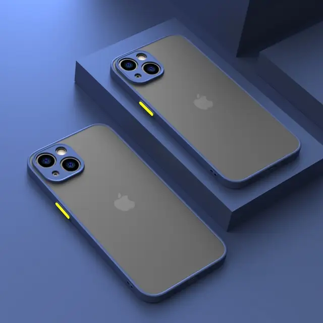 Casing ponsel iPhone 15 14 13 12 11 Pro Max, casing ponsel Bezel TPU warna untuk iPhone XS XR SE3 6 7 8 Plus