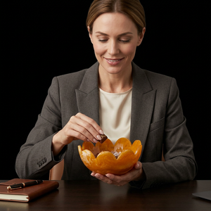 Bol à salade en résine époxy orange personnalisé, fait main, durable, de qualité alimentaire, mignon, vaisselle pour la maison, pour les fêtes, utilisations multiples, fruits - Product Image 1