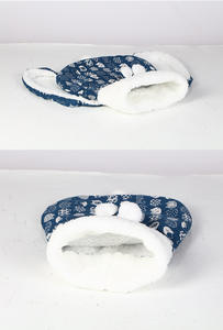 Sac de couchage pour chat en peluche solide, écologique et doux, lit pour animaux de compagnie chaud pour l'hiver avec un design mignon pour les chatons et les chiens de petite <span class=keywords><strong>race</strong></span>, carton - Product Image 2