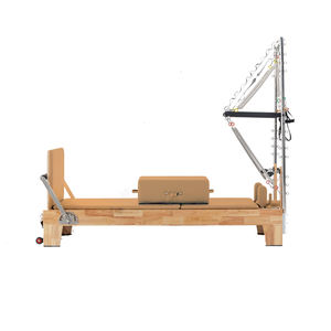Tour de Pilates portable et réglable avec structure en chêne, design demi-trapèze, équipement de studio de Pilates, capacité 200 kg, pour entraînement de yoga - Product Image 6