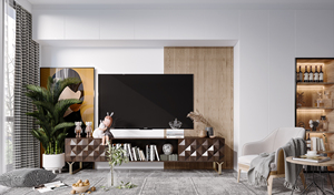 Hiện đại sang trọng nổi TV Tủ ý đá cẩm thạch Top & mềm-đóng ngăn kéo cho nhà khách sạn phòng khách hạ môn Fob - Product Image 6