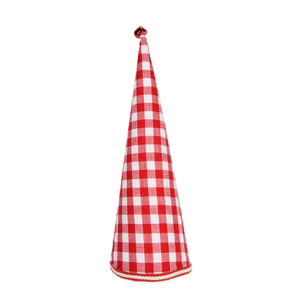 Décoration de Noël <span class=keywords><strong>en</strong></span> forme de cône à carreaux rouges, motif vache, pour table, cheminée, clochettes, style ferme - Product Image 1