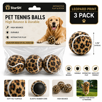 Vente en gros de balles de tennis pour animaux de compagnie à imprimé léopard de 1,5 à 9 pouces, jouets pour chiens, balles interactives rebondissantes, logo personnalisé, couleur, taille, emballage