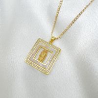JML Vente en gros Laiton 14K Plaqué or Vierge Marie Catholique Coeur Religieux Pendentif Collier avec Zircon pour Femmes et Enfants