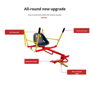Chaise de traîneau à roulettes pour patinage sur glace, <span class=keywords><strong>double</strong></span>, extérieur, épaissi, résistant à l'usure, acier + HDPE, <span class=keywords><strong>adulte</strong></span> - Product Image 4