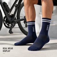 Chaussettes de cyclisme personnalisées avec logo, chaussettes de sport athlétiques pour le vélo, chaussettes de compression respirantes en maille, OEM ODM