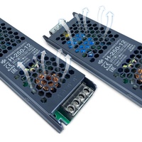 Alimentation à découpage ultra-mince 100W 12V 24V IP20 pour intérieur, avec double driver LED, boîtier en aluminium pour profilés de bandes lumineuses