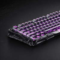 Nouveau clavier de jeu acoustique à commutation personnalisée Blackcore, à commutation à chaud, avec mousse acoustique, transparent noir, filaire, Mercury V75 Lite 2025