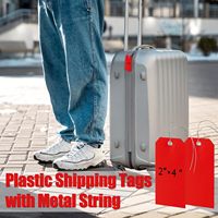 Étiquette d'expédition en plastique avec fils Heavy Duty Hang avec ficelle Étiquette d'étiquetage étanche renforcée pour l'inventaire de garage de bagages de cadeau