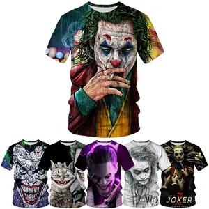 Vendita all'ingrosso t-shirt degli uomini delle donne di vendita-Vendita calda Shirt Clown T Degli Uomini/Donne Joker Faccia 3D Stampato Terrore Degli Uomini di Modo di T-Shirt Casual O-Collo Tops Streetwear trend Tees