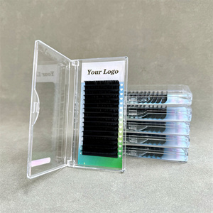 Extensiones de Pestañas Inferiores de Volumen de Cachemira con Curva <span class=keywords><strong>J</strong></span> de 0.5 de Gran Venta, Bandejas Sueltas de Pestañas Inferiores de Longitud Mixta - Product Image 4
