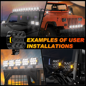 LOYO Sistema di Illuminazione da 4 Pollici, Luci di Guida Bicolore Giallo DRL e Bianco Spotlight, Fari LED da Lavoro e Fendinebbia per Fuoristrada 4x4 - Product Image 6