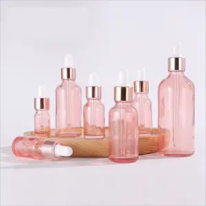 밝은 금 유리 병 프리미엄 원형 럭셔리 5ml-100ml 점 적기 에센셜 오일 유리 병