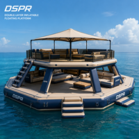 Grande plateforme flottante gonflable pour l'océan et le lac, pont pneumatique en PVC durable pour les sports nautiques