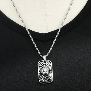 Collar con Colgante de León de Acero Inoxidable, Diseño Animal Unisex, Estilo Punk Retro 280731 - Product Image 4