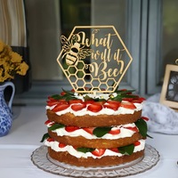 Décoration de gâteau en forme de ruche en bois réutilisable pour fête de remise de diplôme