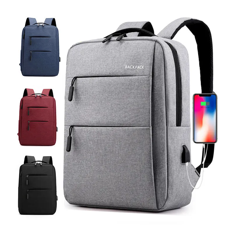Vintage Cationic Usb Charge Slim 15.6 Inch Pc Backpack Wholesale Cheap Computer Laptop Bag For Men With Powerbank Zipper