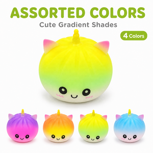 Jouet Squishy Licorne Chat Mignon à Remontée Lente, Balle Anti-Stress Kawaii, Jouet de Décompression Fidget pour Enfants et Adultes - Product Image 4