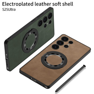 Funda para Samsung <span class=keywords><strong>Galaxy</strong></span> S24 Ultra, de Cuero PU con Anillo Magnético, Compatible con Samsung S23 Ultra FE A54 A34 A14 S25 Plus, con Soporte Magnético - Product Image 1