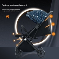 Poussette bébé en métal, haute vue, pliable à 70%, adaptée à toutes les saisons, 0-6 mois, capacité de charge 15 kg, compatible avion, chariot pour enfants