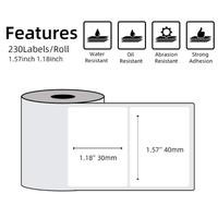 Étiquette thermique Phomemo XP4030-230 Noir et blanc Compatible avec les étiqueteuses M110 M220 M221 M200