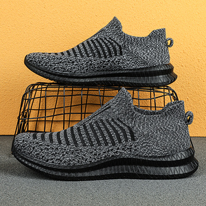Zapatillas Deportivas Ligeras Antideslizantes para Hombre, Tejidas, Otoño/Invierno, Negras, Sin Cordones, con Forro de Malla Transpirable - Product Image 5